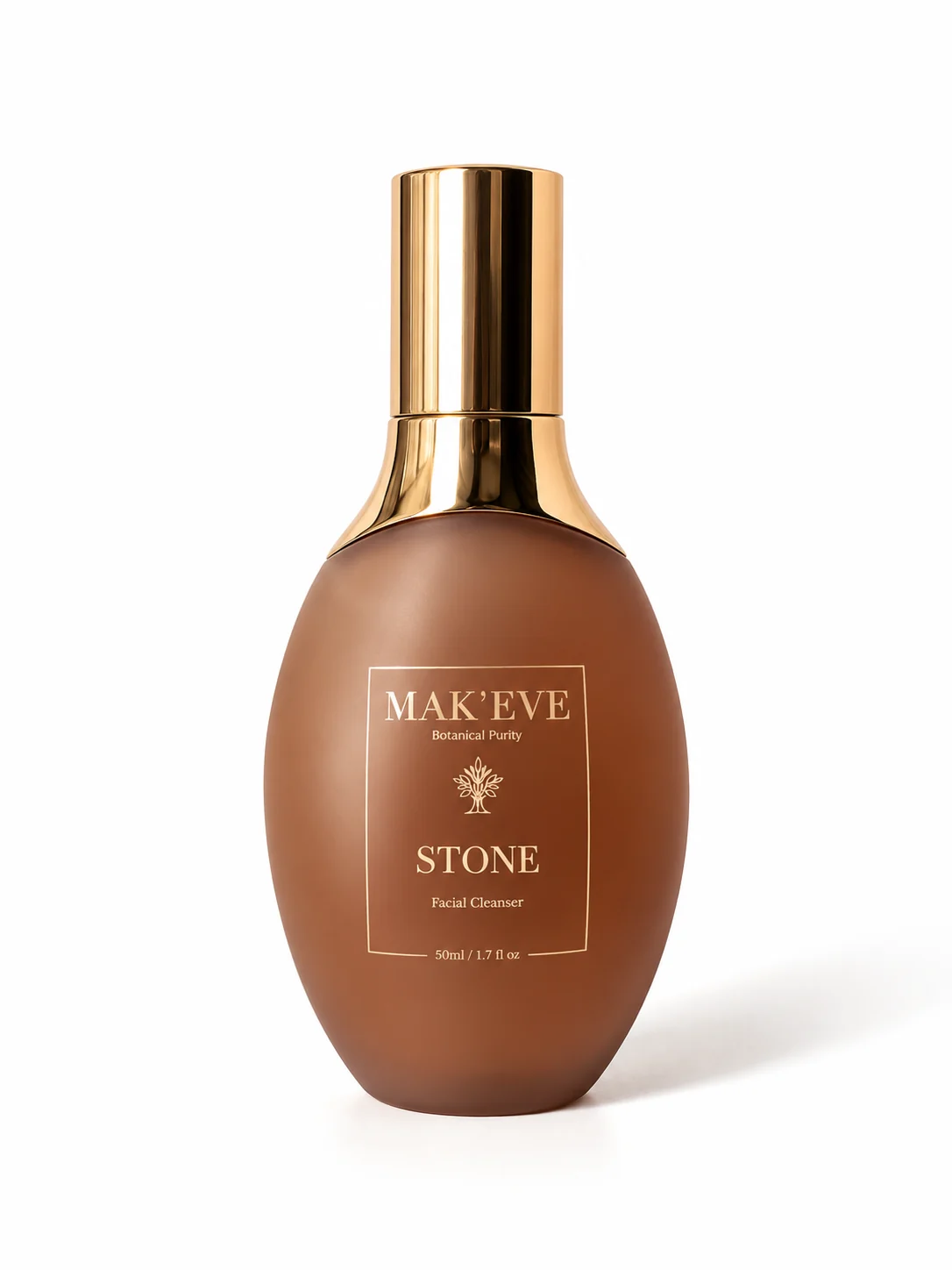 STONE facial cleanser bottle on white